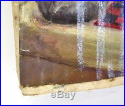 Vintage 1940s WWII Army Hospital Oil Painting Lars Birger Sponberg