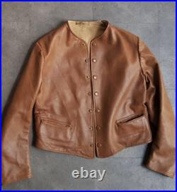 Vintage 1940s WWII British Army Leather Tank Waistcoat Jacket