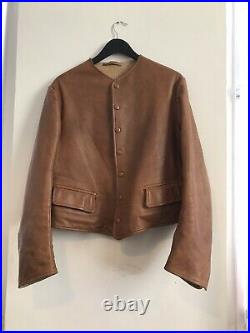Vintage 1940s WWII British Army Leather Tank Waistcoat Jacket