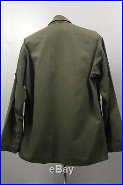 Vintage 1940s WWII Era Army Green 13 Star Button Military Field Jacket M