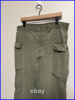 Vintage 1940s WWII HBT 13 STAR US Army Military Uniform Pants M43 Herringbone