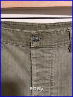 Vintage 1940s WWII HBT 13 STAR US Army Military Uniform Pants M43 Herringbone