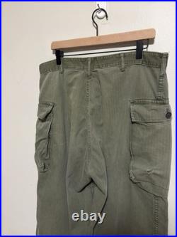 Vintage 1940s WWII HBT 13 STAR US Army Military Uniform Pants M43 Herringbone