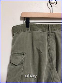 Vintage 1940s WWII HBT 13 STAR US Army Military Uniform Pants M43 Herringbone