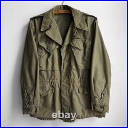 Vintage 1940s WWII U. S. Army M-1943 Field Jacket Combat Olive Drab Cotton Small