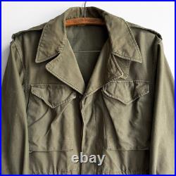 Vintage 1940s WWII U. S. Army M-1943 Field Jacket Combat Olive Drab Cotton Small