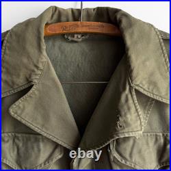 Vintage 1940s WWII U. S. Army M-1943 Field Jacket Combat Olive Drab Cotton Small