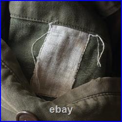 Vintage 1940s WWII U. S. Army M-1943 Field Jacket Combat Olive Drab Cotton Small