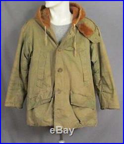 Vintage 1940s WWII US Army Air Force Type B-9 Parka Jacket Destroyed M Repairs
