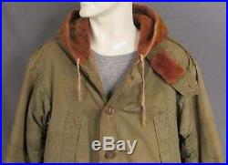 Vintage 1940s WWII US Army Air Force Type B-9 Parka Jacket Destroyed M Repairs