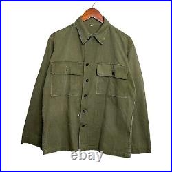 Vintage 1940s WWII US Army HBT Cotton 13 Star Button Shirt Size 36R G-13