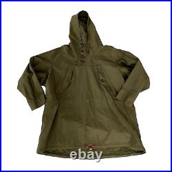 Vintage 1943 40s WW2 WWII Army Green Cotton Field Parka Anorak Medium 55-P-4104