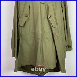 Vintage 1943 40s WW2 WWII Army Green Cotton Field Parka Anorak Medium 55-P-4104