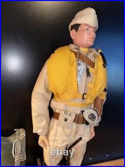 Vintage 1964 Hasbro Gi Joe Sotw Black Painted Head Blue Eyes WW II ARMY PILOT