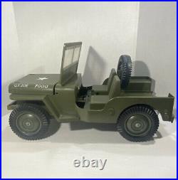 Vintage 1965 Official GI Joe 7000 JEEP & Trailer Hasbro WWII Army Toy Set Green