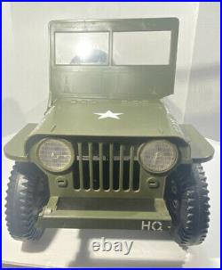 Vintage 1965 Official GI Joe 7000 JEEP & Trailer Hasbro WWII Army Toy Set Green