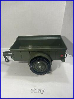 Vintage 1965 Official GI Joe 7000 JEEP & Trailer Hasbro WWII Army Toy Set Green