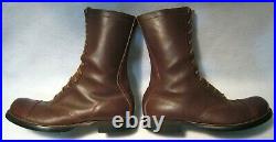 Vintage 40's WW2 U. S. Army Paratrooper Airborne Brown Leather Jump Boots. 9