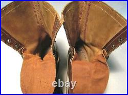 Vintage 40's WW2 U. S. Army Paratrooper Airborne Brown Leather Jump Boots. 9