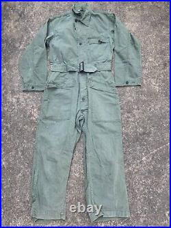 Vintage 40s 30s WWII Herringbone HBT 13 Star Army Military Air Force Flight Suit