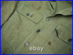 Vintage 40s M43 HBT Jacket/Shirt Military Army WWII WW2 OD 36R 13 Star Button US