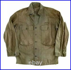 Vintage 40s M43 HBT Jacket/Shirt Military Army WWII WW2 OD7 13 Star Buttons US