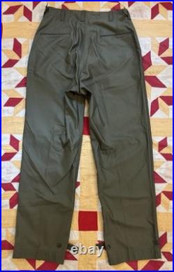 Vintage 40s US Army M43 Trousers Cotton Field OD 34x34 Deadstock WWII