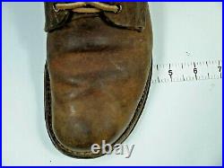 Vintage 40s WW2 Buckle Boots WWII Military Army Brown Leather Field Combat Mens