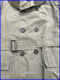 Vintage 40s WWII Mackinaw Jeep Coat Heavy Wool US Army Jacket Canvas Dated 1942