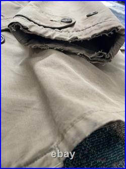 Vintage 40s WWII Mackinaw Jeep Coat Heavy Wool US Army Jacket Canvas Dated 1942