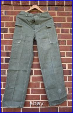 Vintage 40s WWII US ARMY MILITARY HBT Herringbone 13 Star Buttons Trousers Pants