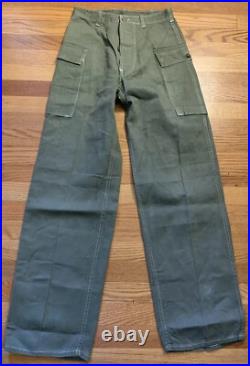 Vintage 40s WWII US ARMY MILITARY HBT Herringbone 13 Star Buttons Trousers Pants