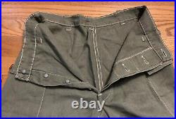 Vintage 40s WWII US ARMY MILITARY HBT Herringbone 13 Star Buttons Trousers Pants