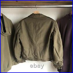 Vintage 40s WWII US ARMY MILITARY IKE O. D. Wool Field Jacket. Size 36 R Cropped