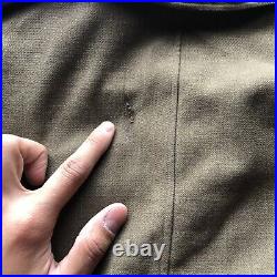 Vintage 40s WWII US ARMY MILITARY IKE O. D. Wool Field Jacket. Size 36 R Cropped