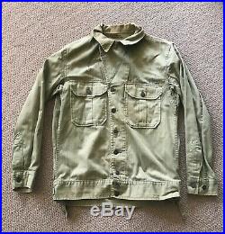 Vintage 40s WWII US Army HBT First Pattern Named 13 Star Button Jacket
