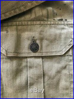 Vintage 40s WWII US Army HBT First Pattern Named 13 Star Button Jacket