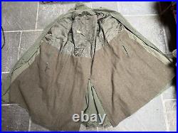 Vintage 40s WWII US Army Officers Heavy Wool Trench Coat Overcoat Jacket Size 39