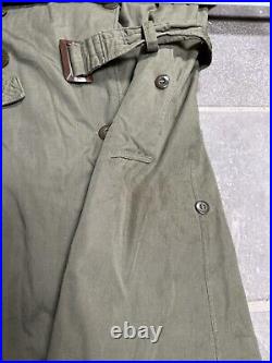 Vintage 40s WWII US Army Officers Heavy Wool Trench Coat Overcoat Jacket Size 39