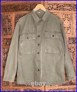 Vintage 40s WWII USA ARMY MILITARY HBT Herringbone 13 Star Buttons Field Jacket