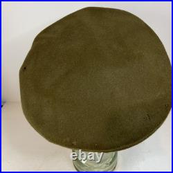 Vintage Antique US Military WWII Wool Army Officer's Hat Cap with Badge