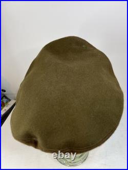 Vintage Antique US Military WWII Wool Army Officer's Hat Cap with Badge