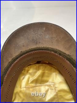 Vintage Antique US Military WWII Wool Army Officer's Hat Cap with Badge