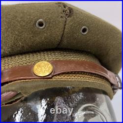 Vintage Antique US Military WWII Wool Army Officer's Hat Cap with Badge