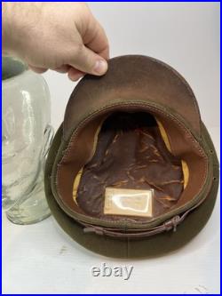 Vintage Antique US Military WWII Wool Army Officer's Hat Cap with Badge