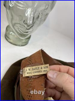 Vintage Antique US Military WWII Wool Army Officer's Hat Cap with Badge