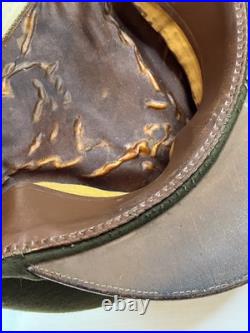 Vintage Antique US Military WWII Wool Army Officer's Hat Cap with Badge