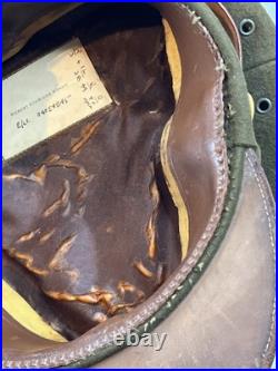 Vintage Antique US Military WWII Wool Army Officer's Hat Cap with Badge