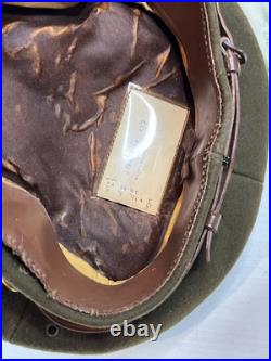 Vintage Antique US Military WWII Wool Army Officer's Hat Cap with Badge