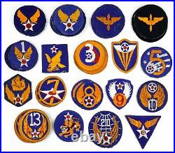 Vintage Authentic WWII US Army Mixed Air Corps Air Force 39 Patch Collection -A